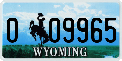 WY license plate 009965