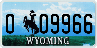 WY license plate 009966