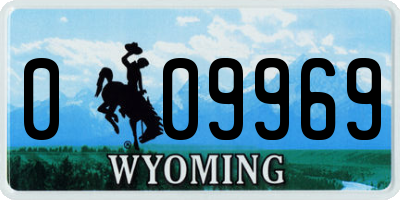 WY license plate 009969