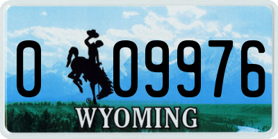 WY license plate 009976