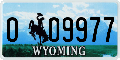 WY license plate 009977