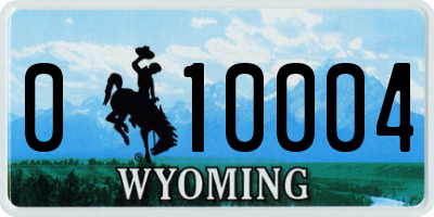 WY license plate 010004