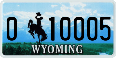 WY license plate 010005