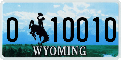 WY license plate 010010