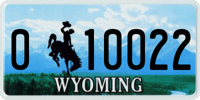 WY license plate 010022