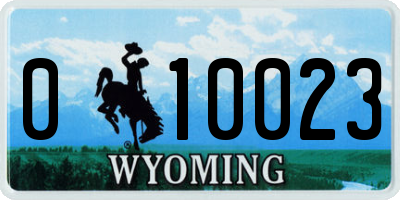 WY license plate 010023