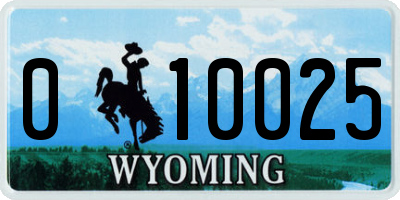 WY license plate 010025