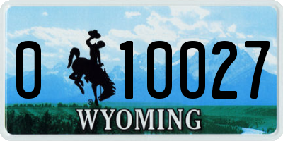 WY license plate 010027