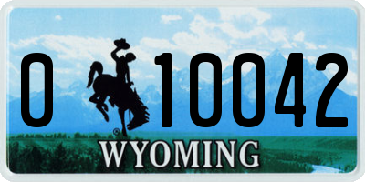 WY license plate 010042