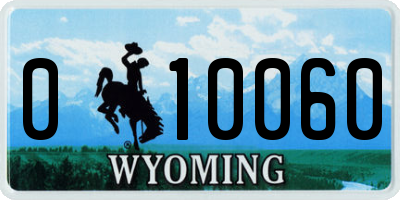 WY license plate 010060