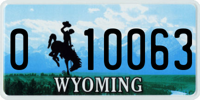 WY license plate 010063