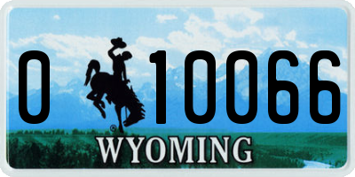 WY license plate 010066