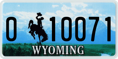 WY license plate 010071