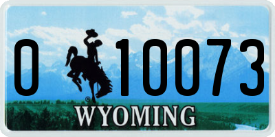 WY license plate 010073