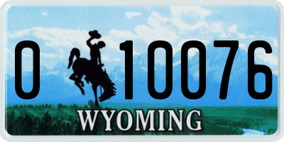 WY license plate 010076