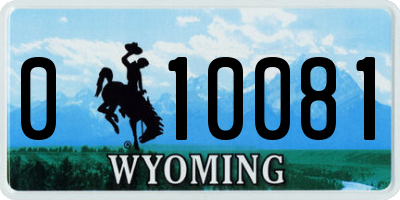 WY license plate 010081