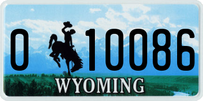 WY license plate 010086