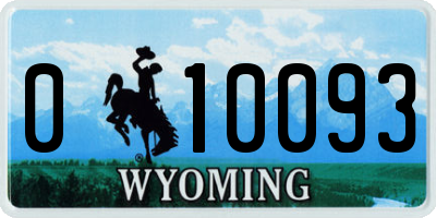 WY license plate 010093