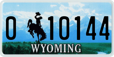 WY license plate 010144