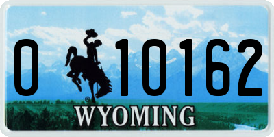 WY license plate 010162