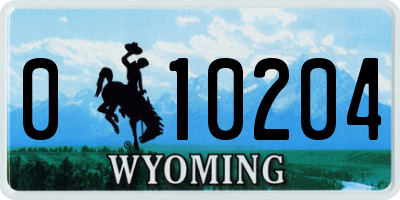 WY license plate 010204