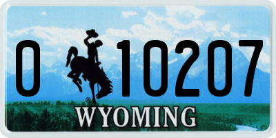 WY license plate 010207