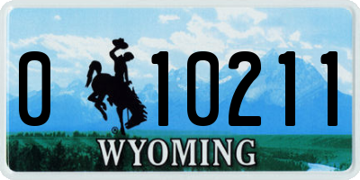 WY license plate 010211