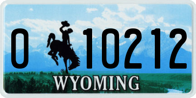 WY license plate 010212