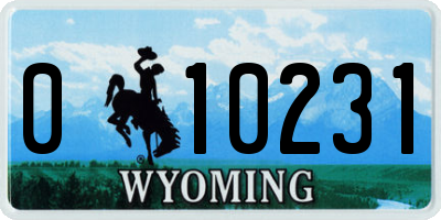 WY license plate 010231