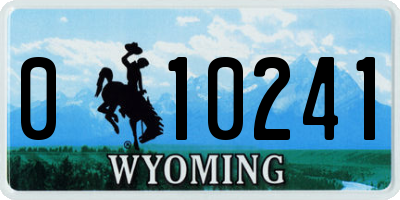WY license plate 010241