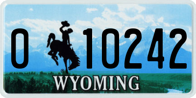 WY license plate 010242