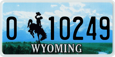 WY license plate 010249