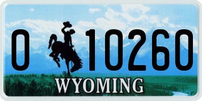 WY license plate 010260