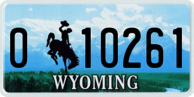 WY license plate 010261