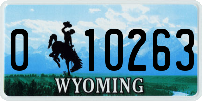 WY license plate 010263