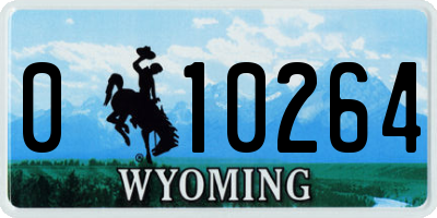 WY license plate 010264