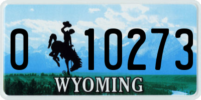 WY license plate 010273