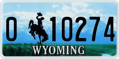 WY license plate 010274