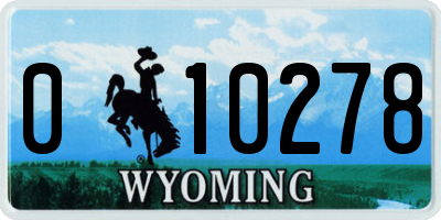 WY license plate 010278