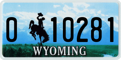 WY license plate 010281