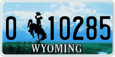 WY license plate 010285