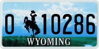 WY license plate 010286