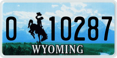 WY license plate 010287