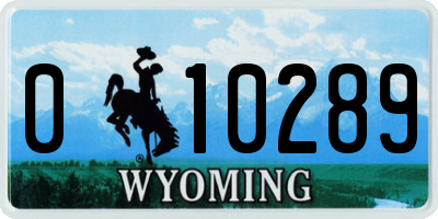 WY license plate 010289