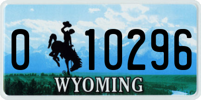 WY license plate 010296