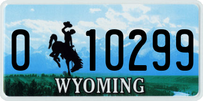 WY license plate 010299