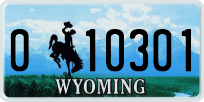 WY license plate 010301