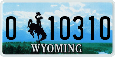 WY license plate 010310