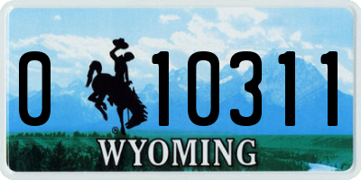 WY license plate 010311