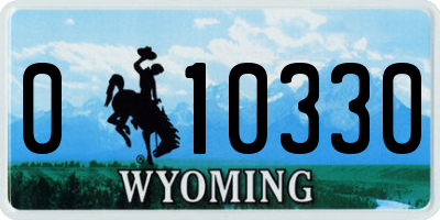 WY license plate 010330